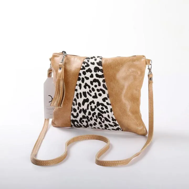 Thandana Crossover Animal Print Leather Handbag