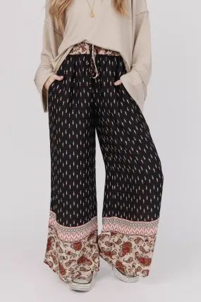 Three Bird Nest Nessie Wide Leg Drawstring Pant - Black Three Bird Nest Nessie Wide Leg Drawstring Pant - Black
