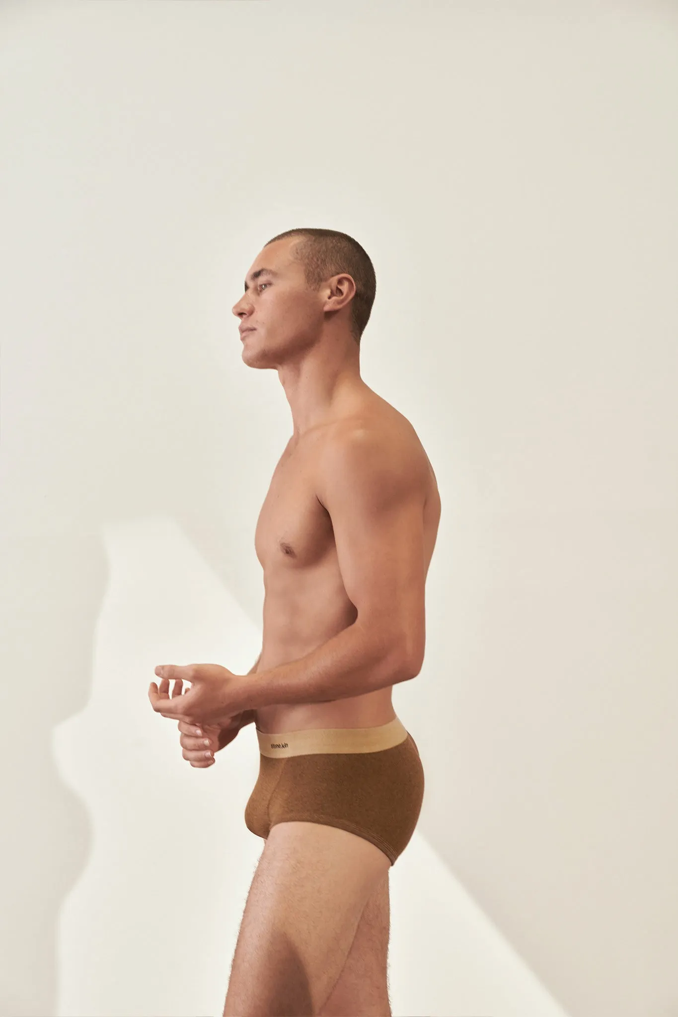 Trunk in Organic Cotton Rib - Brown & Camel