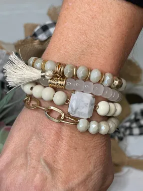 White & Gold Bracelet Stack White & Gold Bracelet Stack