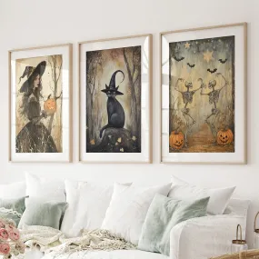 Witchy Halloween Fall Decor Modern Wall Art Print Witchy Halloween Fall Decor Modern Wall Art Print