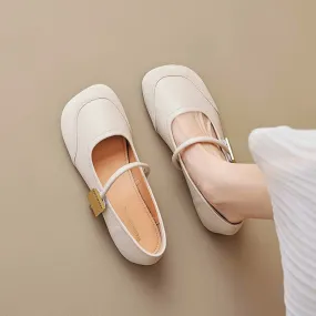 Women Retro Patchwork Metal Buckle Soft Casual Flats Women Retro Patchwork Metal Buckle Soft Casual Flats