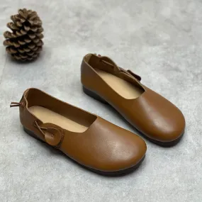 Women Retro Soft Cowhide Leather Flats Women Retro Soft Cowhide Leather Flats