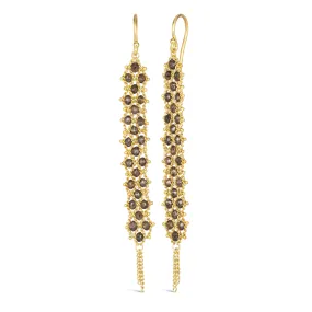 Woven Textile Earrings in Champagne Diamond Woven Textile Earrings in Champagne Diamond