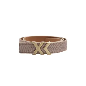 XK Mini Belt in Metallic Rose Gold Python 25mm XK Mini Belt in Metallic Rose Gold Python 25mm